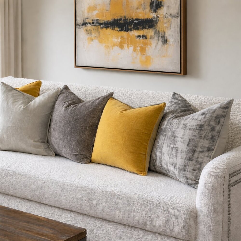 4/$25💤 Yellow Mustard Square Pillow